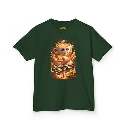Kids Tee — 'Ballerina Cappuccino' Cute Coffee Cup Character Shirt