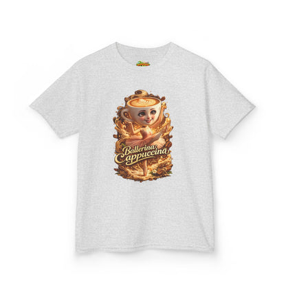 Kids Tee — 'Ballerina Cappuccino' Cute Coffee Cup Character Shirt