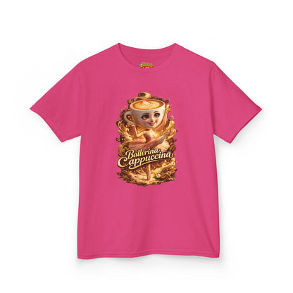 Kids Tee — 'Ballerina Cappuccino' Cute Coffee Cup Character Shirt