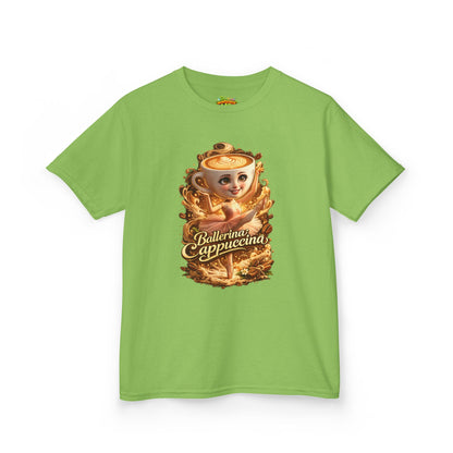 Kids Tee — 'Ballerina Cappuccino' Cute Coffee Cup Character Shirt