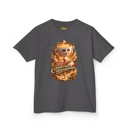 Kids Tee — 'Ballerina Cappuccino' Cute Coffee Cup Character Shirt